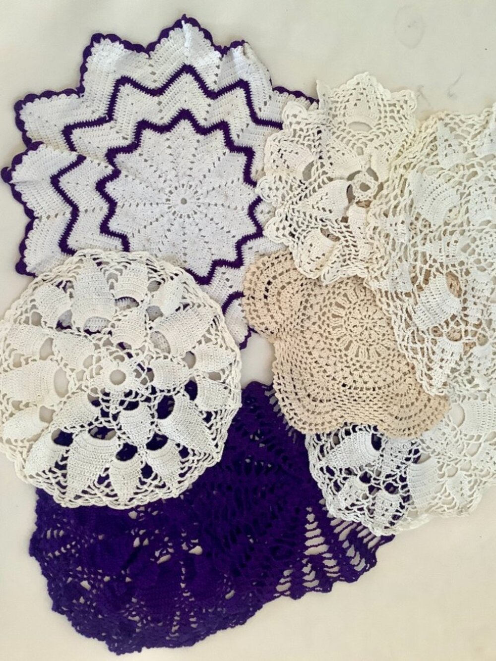 Assorted Crochet Doilies Country Decor Table Decor